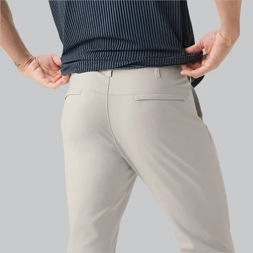 Dirt Repellent Slim Fit Stretch Trousers for Men | Office and Outdoor Wear