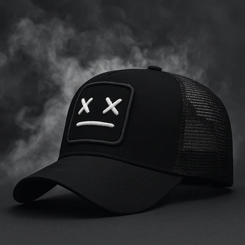 Trucker Cap with Embroidered Face Patch