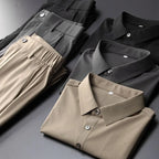Button Up Polo Shirt and Tailored Trouser Set for Men | Smart Casual Wear