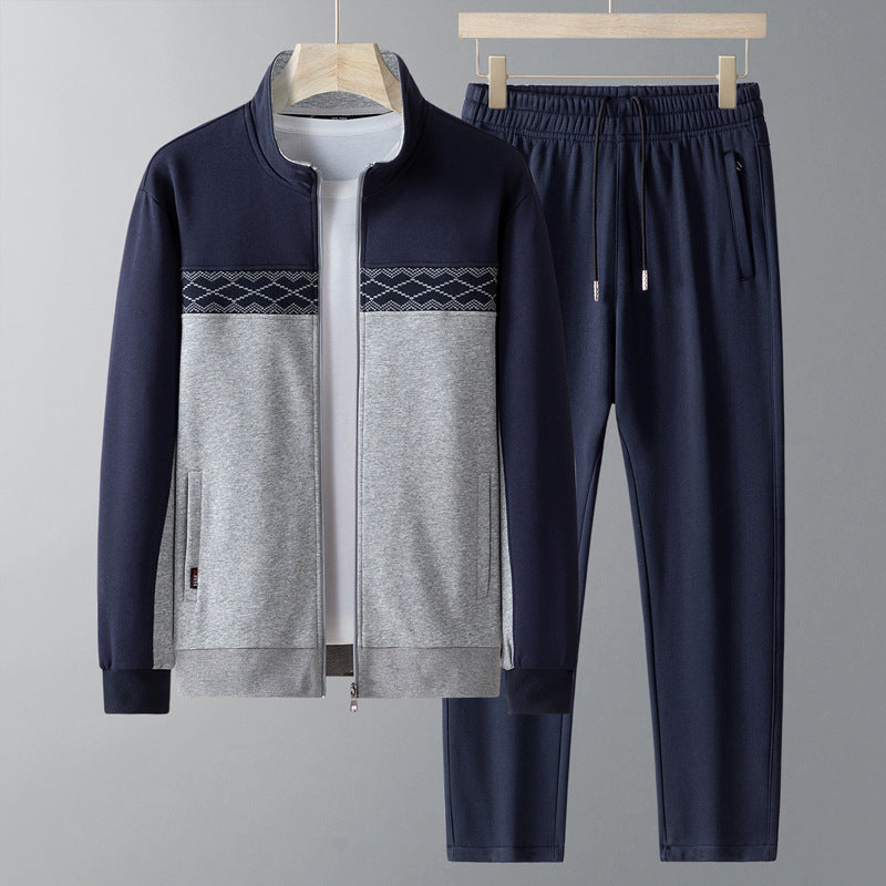 Two Tone Full Zip Jacket and Jogger Track Set for Men | Athleisure Wear