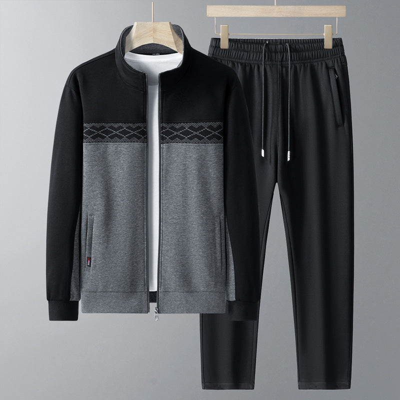 Two Tone Full Zip Jacket and Jogger Track Set for Men | Athleisure Wear