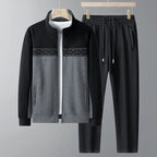 Two Tone Full Zip Jacket and Jogger Track Set for Men | Athleisure Wear