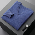 Merino Wool V Neck Sweater for Men | Business and Casual Wear