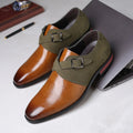 Vegan Leather and Suede Double Buckle Loafers for Men | Formal and Office Wear