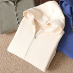 Merino Wool Hooded Zip Cardigan for Men | Autumn and Winter Wear