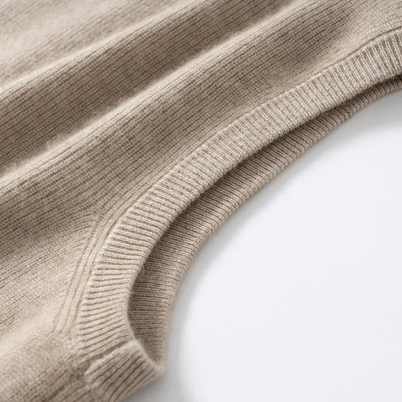 Pure Cashmere Knit Sweater Vest for Men | Autumn and Winter Layering