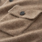 Pure Cashmere Polo Collar Button Cardigan for Men | Business and Casual Wear
