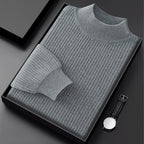 Pure Cotton Honeycomb Knit Half High Collar Sweater for Men | Winter Layering