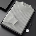 Pure Cotton Honeycomb Knit Half High Collar Sweater for Men | Winter Layering