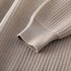 Pure Cotton Honeycomb Knit Half High Collar Sweater for Men | Winter Layering