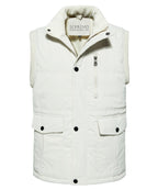 Fleece Collar Multi Pocket Zip Up Vest for Men | Outdoor Layering
