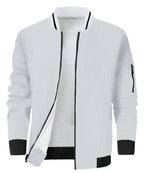Minimalist Lightweight Zip Up Jacket with Sleeve Pocket for Men | Commuter Wear