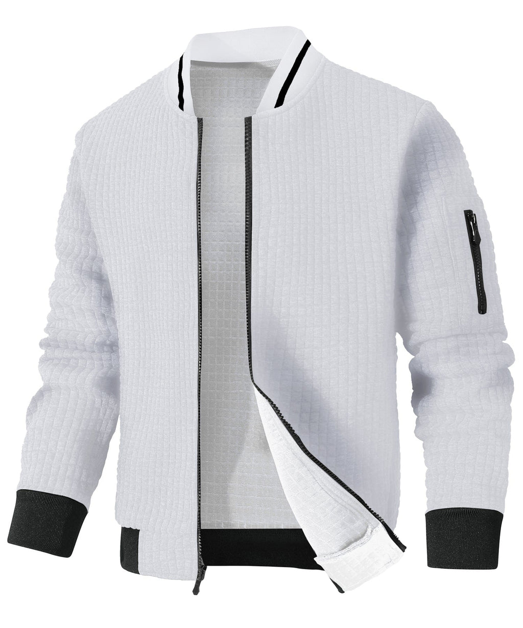 Minimalist Lightweight Zip Up Jacket with Sleeve Pocket for Men | Commuter Wear