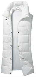 Stand Up Collar Longline Quilted Vest for Men | Winter Layering