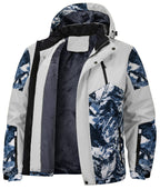 Glacier Print Insulated Hooded Winter Jacket for Men | Outdoor Wear