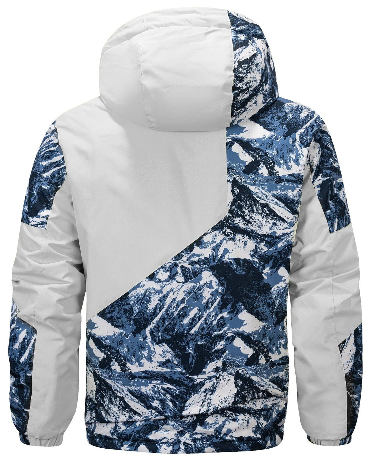 Glacier Print Insulated Hooded Winter Jacket for Men | Outdoor Wear