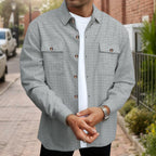 Waffle Texture Button Up Overshirt for Men | Spring and Autumn Layering