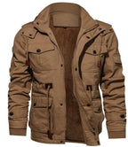 Fleece Lined Wind Resistant Hooded Cotton Coat for Men | Winter Outerwear