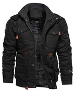 Fleece Lined Wind Resistant Hooded Cotton Coat for Men | Winter Outerwear