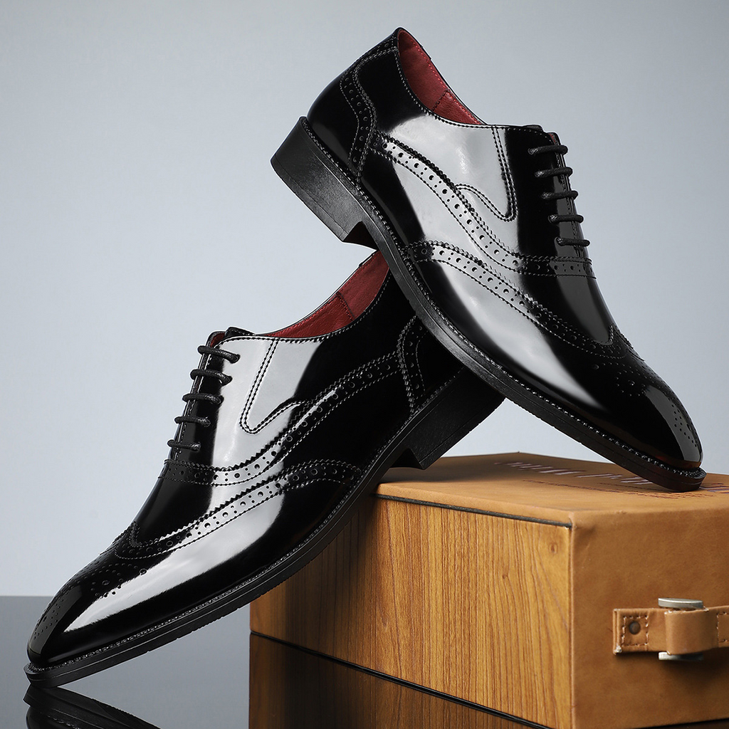 Handcrafted Two Tone Patina Wingtip Oxford Shoes for Men | Weddings and Business