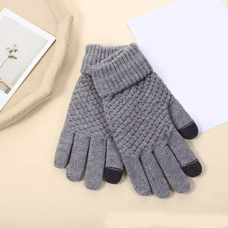 Winter Touchscreen Knit Gloves with Elastic Cuffs