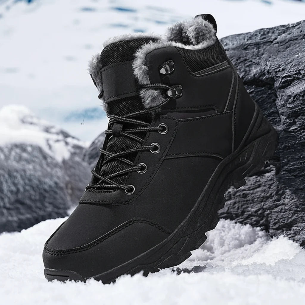 Fleece Lined High Top Winter Hiking Boots for Men | Snow and Trail Use