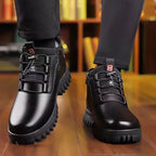 Plush Lined Leather Look Winter Boots for Men | Cold Weather