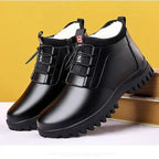 Plush Lined Leather Look Winter Boots for Men | Cold Weather