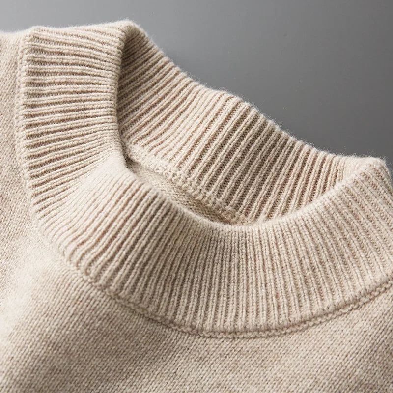 Pure Wool Fair Isle Crewneck Sweater for Men | Autumn and Winter Wear