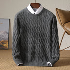Cable Knit Merino Wool Sweater for Men | Business and Casual Wear