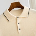 Merino Wool Knit Polo Shirt for Men | Business Casual Wear