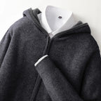 Merino Wool Zip Up Hooded Cardigan for Men | Smart Casual Winter Wear