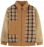 Diamond Quilted Corduroy Collar Zip Bomber Jacket for Men | Layering