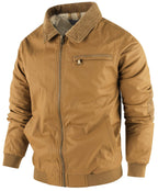 Fleece Lined Structured Collar Zip Bomber Jacket for Men | Winter Outerwear
