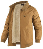 Fleece Lined Structured Collar Zip Bomber Jacket for Men | Winter Outerwear