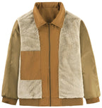 Fleece Lined Structured Collar Zip Bomber Jacket for Men | Winter Outerwear