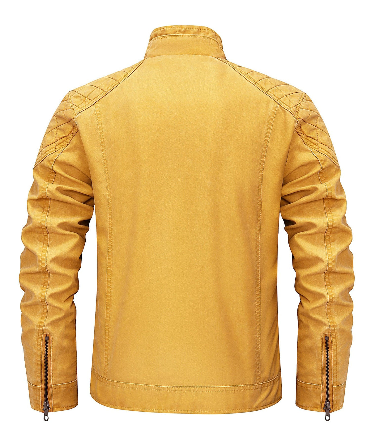 Washed Canvas Quilted Shoulder Moto Jacket for Men | Casual Wear