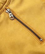 Washed Canvas Quilted Shoulder Moto Jacket for Men | Casual Wear