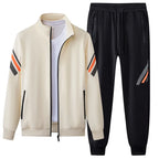 Zip Front Jacket and Tapered Track Pants Set for Men | Activewear