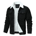 Sherpa Lined Button Front Cotton Bomber Jacket for Men | Winter Outerwear