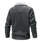 Sherpa Lined Button Front Cotton Bomber Jacket for Men | Winter Outerwear